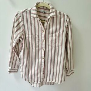 Madewell striped brushed button down shirt - with pockets!